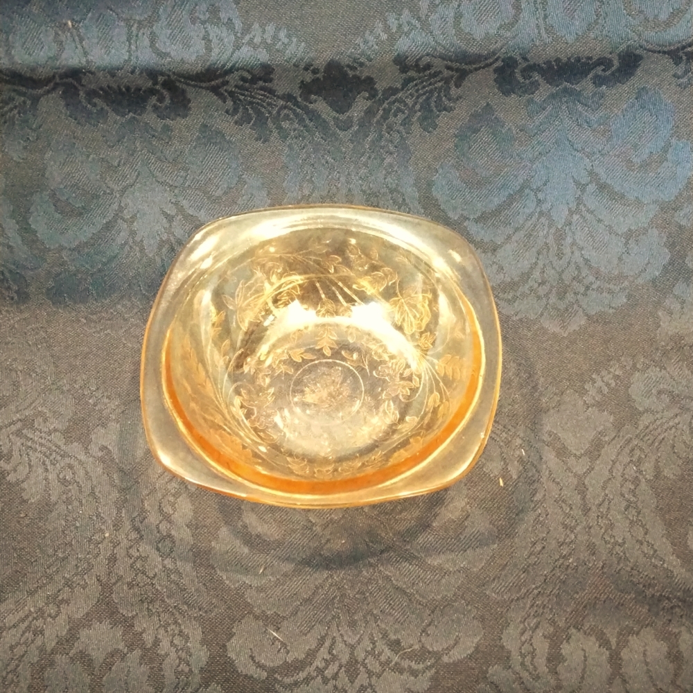 Beautiful Amber Depression Glass Bowl